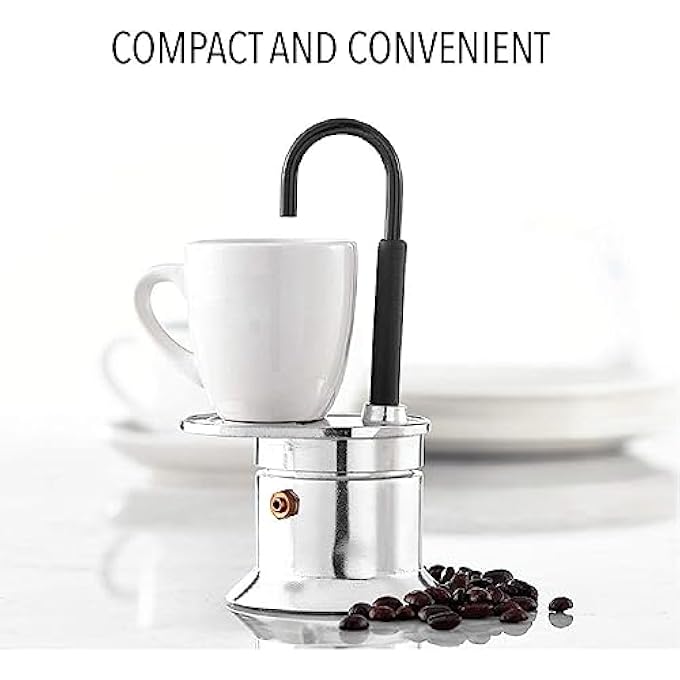 rayihni Stovetop Moka Pot Mini 1 Cup 50Ml Single Spout Espresso Coffee Maker Italian Style Moka Coffee Pot For Outdoor Camping Home Portable Espresso Moka Pot - Image 5