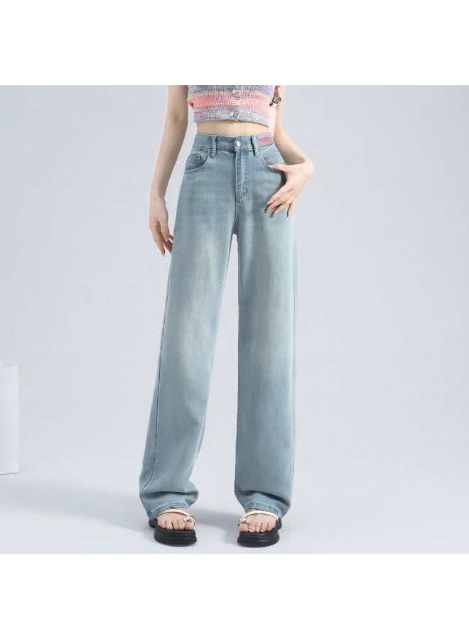 EPTISON Women's Fashion Jeans 2025 Summer Tencel Lyocell Thin High-waisted Loose Wide-leg Pants - Image 3