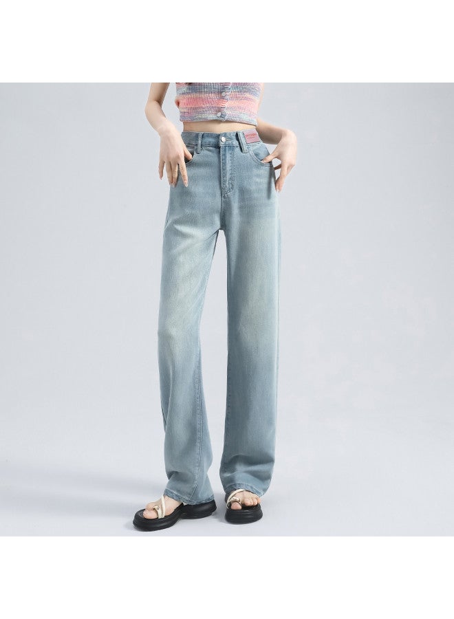 EPTISON Women's Fashion Jeans 2025 Summer Tencel Lyocell Thin High-waisted Loose Wide-leg Pants - Image 4