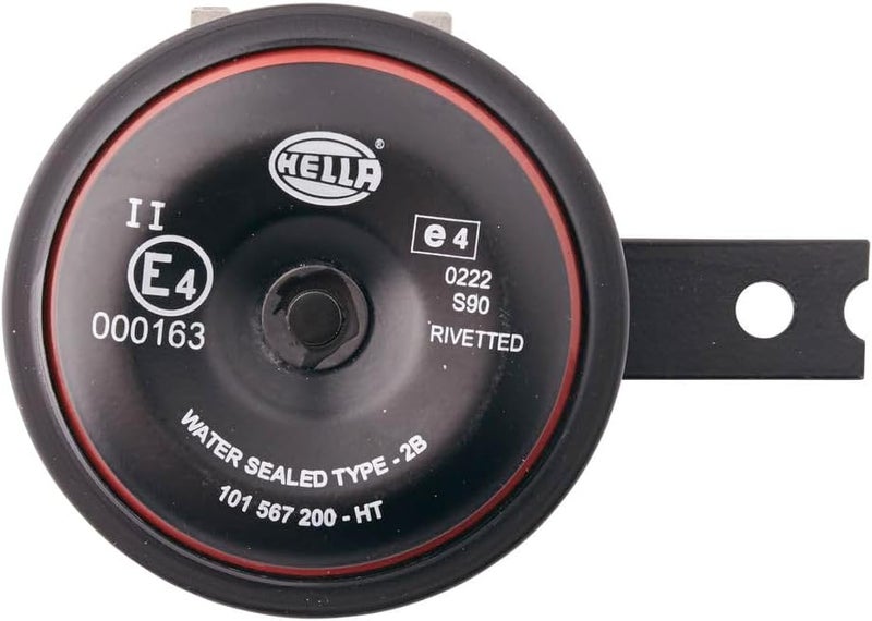 HELLA Horn Style Horn S90 Set 12 V 111 dB(A) Frequency Range: 350/415 Hz Tweet/Low Frequency Electric ECE Housing Colour: Red/Black Blade Connector Quantity: 2 – 3AM 922 000-971 - Image 3