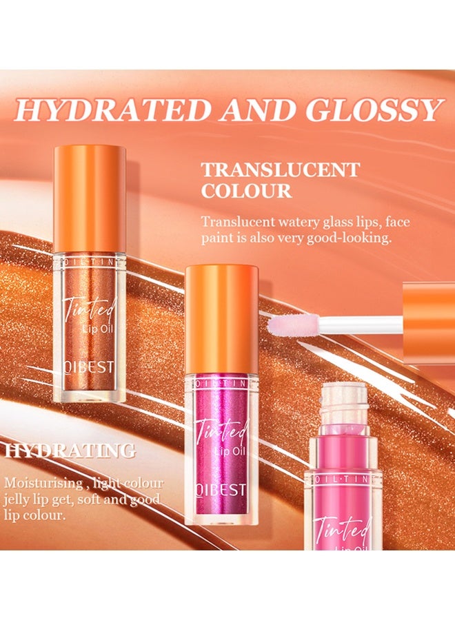 كيو آي بست 4 ألوان زيت شفاه ملون مرطب زيت توهج الشفاه فرشاة كبيرة لمعان الشفاه مرطب الرأس ملمع شفاه لامع شفاف ملمع شفاه ممتلئ صبغة شفافة لامعة ونباتية مرطب الشفاه ممتلئة (05 # 06 # 07 # 08 #) - Image 4