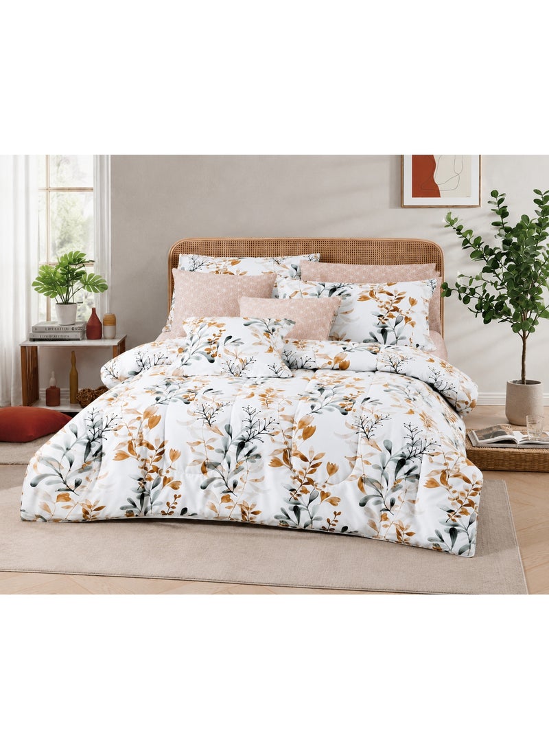 Luxury 8-Piece Comforter Set – King Size, Microfiber Fabric, – Fits 200x200 cm size bed, soft 100 GSM filling - Image 1