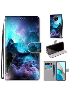 HuHa Case Cover For Xiaomi Redmi Note 9T / Note 9 5G Coloured Drawing Cross Texture Horizontal Flip PU Leather Case with Holder & Card Slots & Wallet & Lanyard Colorful Clouds 