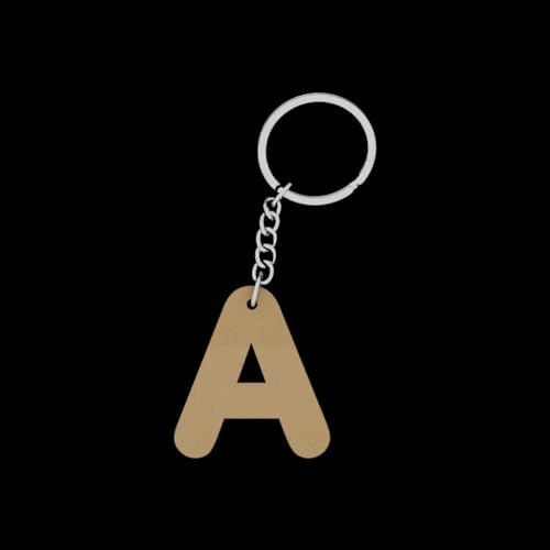 PICRAZEE DIY Wooden Plain MDF Cut Outs Alphabet A-Z Key Chains for Art &Craft, (26 Pcs) (Alphabets) - Image 3