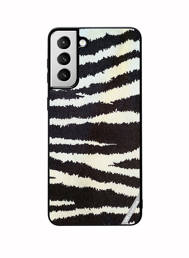VR CREATIVE Protective Case Cover For Samsung Galaxy S22 5G Cotton Fabric With Zebra Texture Design Multicolour - Image 1