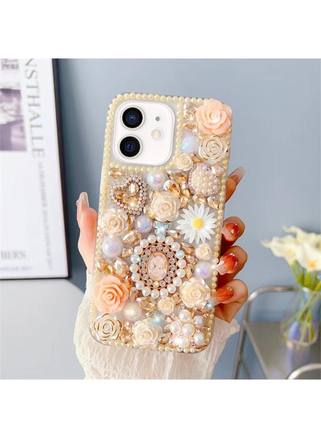 اس-توب جراب لهاتف iPhone 12 مرصع بالألماس والورود - Image 1