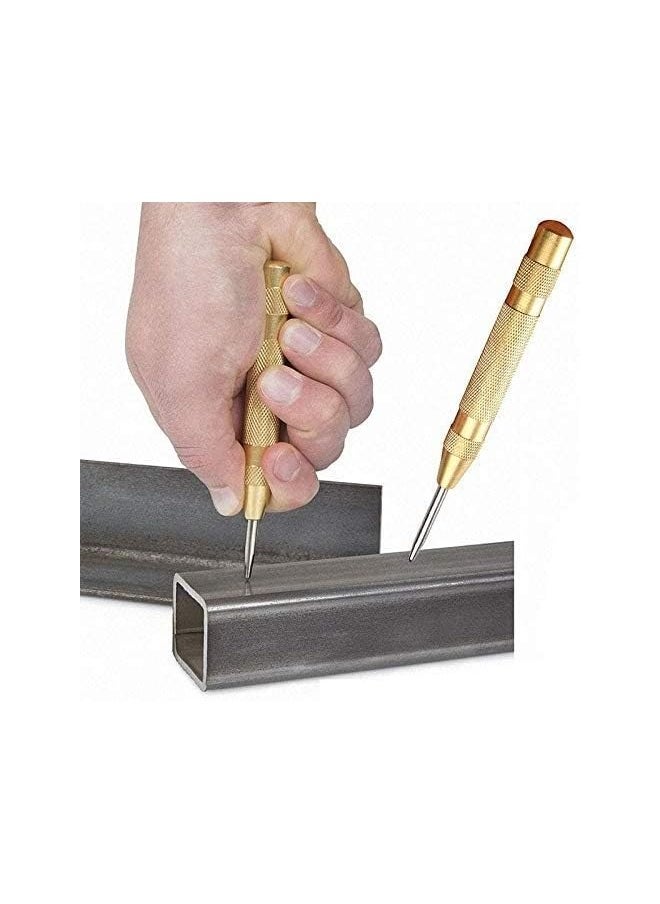 PROMASS Automatic Center Punch, 5 Inch Premium Spring Loaded Center Punch, Adjustable Spring Loaded Center Hole Punch, Heavy Duty Steel Automatic Center Marker Punch Tool for Metal, Wood, Glass  - Image 4
