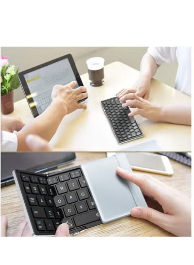 AROAQ Foldable Keyboard, BK03 Portable Keyboard with Stand Holder (Sync Up to 3 Devices), Full-Size Bluetooth Keyboard for iPhone, iPad, Smartphone, Laptop, Tablet - Image 5