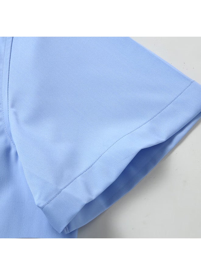 Ayoupang Ayou Pang Plus Size Wrinkle-free Anti-wrinkle Formal Short-sleeve Shirt Men Loose Wrinkle-free Solid Color Business Casual Elastic Big White Shirt - Image 4