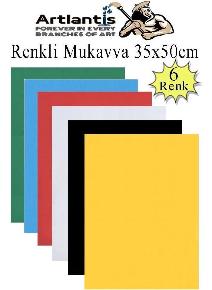 Artlantis Colored Cardboard 6 Colors 35X50 cm 1 Pack Hard Colored Cardboard 1.0 mm School Preschool Kindergarten Hobby Activity  - Image 1