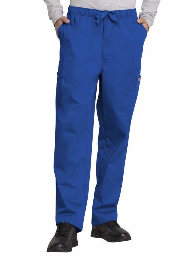 Cherokee Workwear Originals Men Scrubs Pant Fly Front Cargo 4000, Royal, XXL Big - Image 1