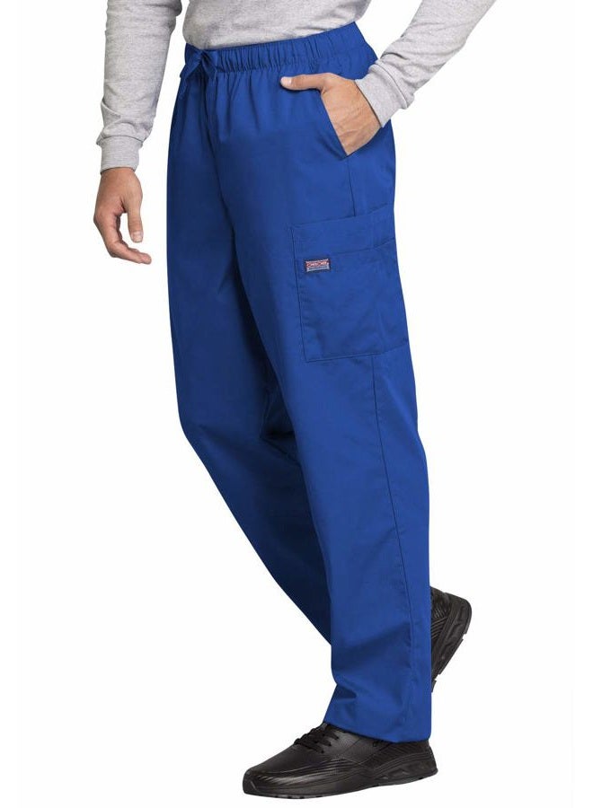 Cherokee Workwear Originals Men Scrubs Pant Fly Front Cargo 4000, Royal, XXL Big - Image 3