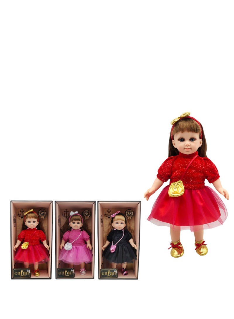 رالي دمية بنات أنيقة بملابس فاخرة – لعبة عروسة للبنات شعر طويل ناعم وحقيبة يد – دميه الموضة الذكية، خيار اللون عشوائي (قطعة واحدة فقط) - Image 2