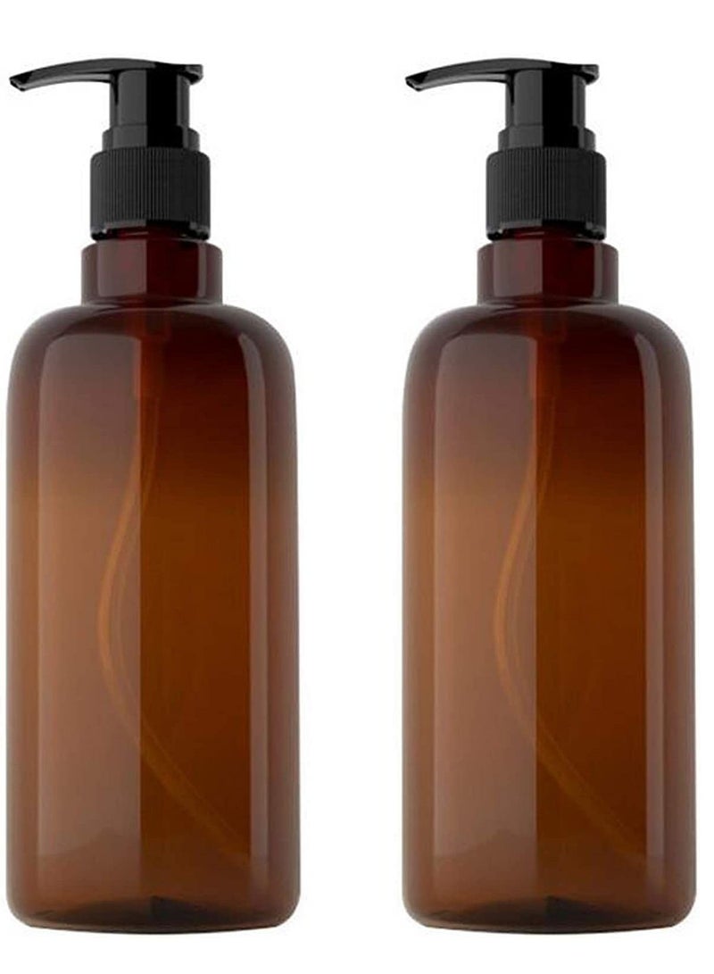 Y&D 2PCS 500ml Empty Refillable Plastic Lotion Pump Bottles Shampoo Body Washing Cream Shower Gel Storage Holder Container Bathroom Toiletries Liquid Soap Dispenser Leak Proof - Image 1