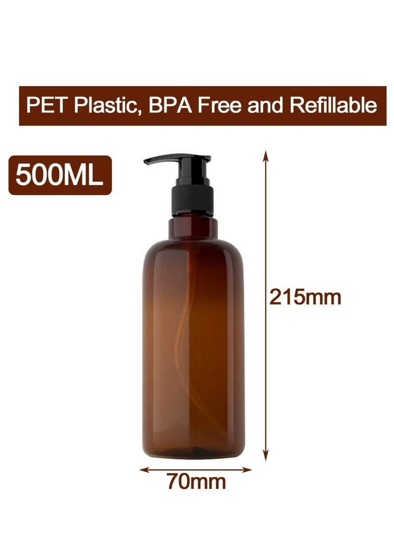 Y&D 2PCS 500ml Empty Refillable Plastic Lotion Pump Bottles Shampoo Body Washing Cream Shower Gel Storage Holder Container Bathroom Toiletries Liquid Soap Dispenser Leak Proof - Image 5