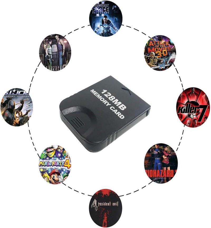 هياماس 128MB(2043 Blocks) Gamecube Memory Card, High Speed Game Memory Card Compatible for Nintendo Gamecube and Wii Console Accessory Kits - Black - Image 3