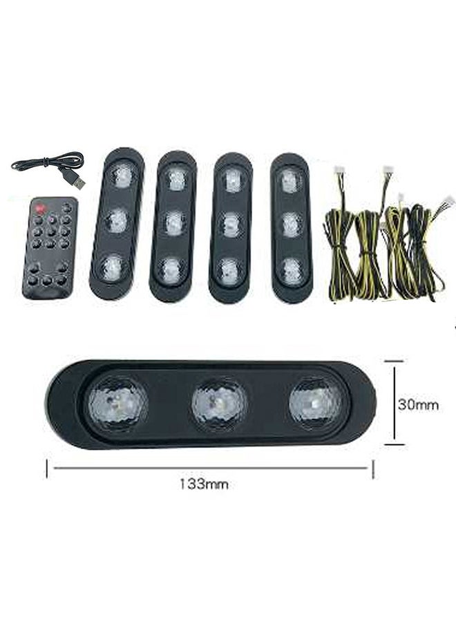 Loquat 4Pcs Car Atmosphere Lamp Remote Control RGB LED Strip Lights Auto Interior Decoration Music Rhythm 5050 Lighting Device - Image 4