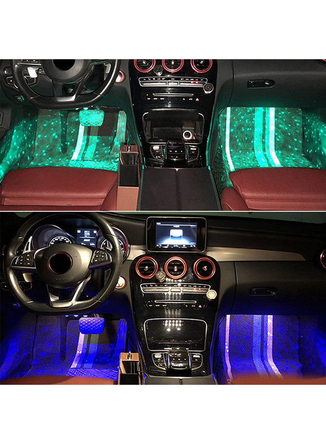 Loquat 4Pcs Car Atmosphere Lamp Remote Control RGB LED Strip Lights Auto Interior Decoration Music Rhythm 5050 Lighting Device - Image 3