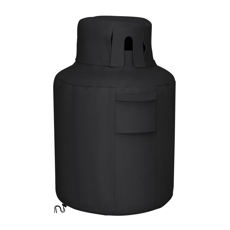 STARTWO Propane Tank Cover 20lb Gas Cover Outdoor Heavy Duty Waterproof Covers Fits Standard 20 lb Tank Cylinder Black 13" x 19.5" - Image 1