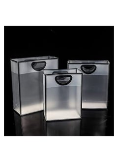 Red Dot Gift 10-Pack Pvc Transparent Black Border Handbag For Baking Packaging, Shopping Gift Plastic Bag (1# Small ( H25*15*9cm ), Transparent & Black Border)