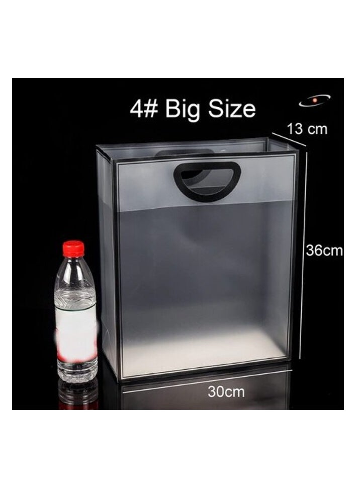 Red Dot Gift - Red Dot Gift 10-Pack Pvc Transparent Black Border Handbag For Baking Packaging, Shopping Gift Plastic Bag (1# Small ( H25*15*9cm ), Transparent & Black Border) - Image 1