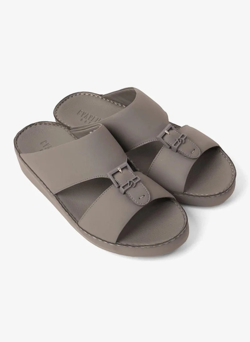 UOMO Cavalier  UOMO CAVALIER EMBOSSED LEATHER HANDSTITCHED ARABIC SANDALS GREY for Men | Best Price UAE