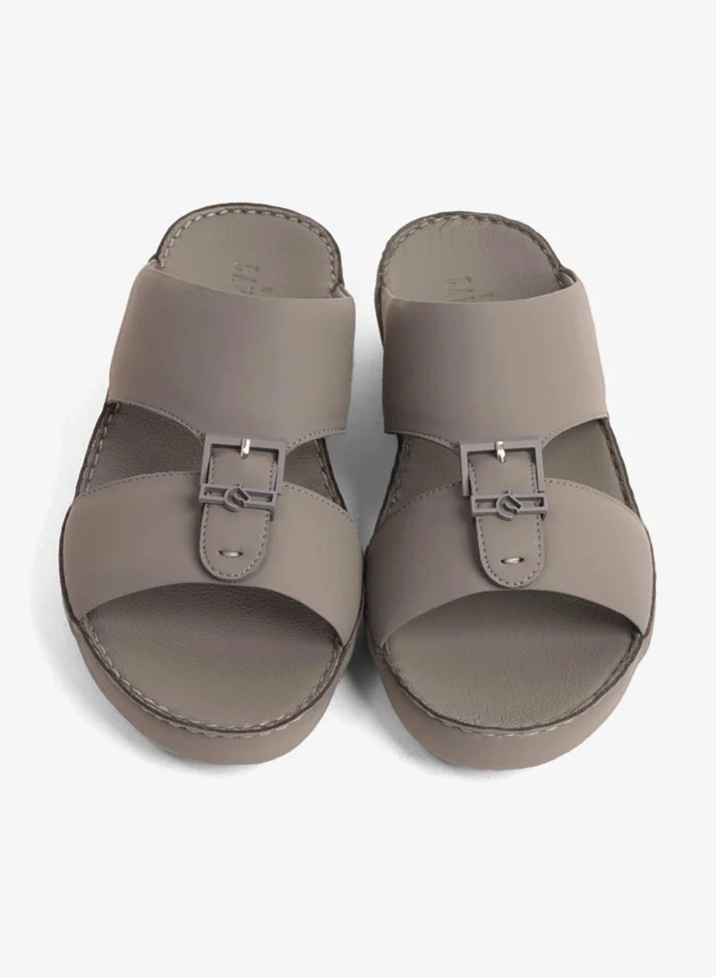 UOMO Cavalier  UOMO CAVALIER EMBOSSED LEATHER HANDSTITCHED ARABIC SANDALS GREY for Men | Best Price UAE