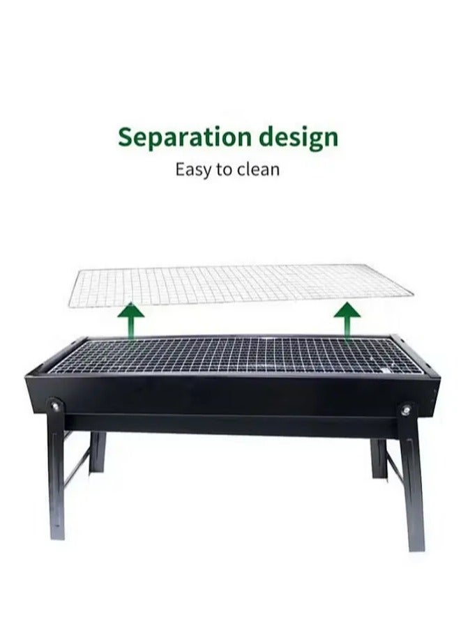 Generic Portable Charcoal Grill Black for Outdoor BBQ Skewer Folded Camping Barbecue Kabob Grills for Garden Backyard Party Picnic Travel Outdoor Cooking  - Image 4