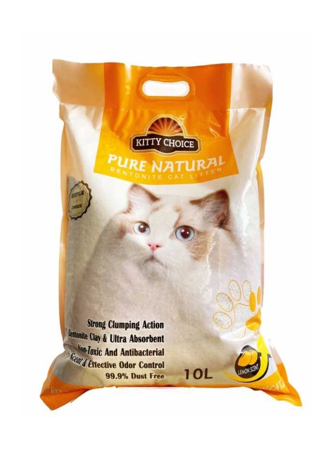 Kitty Choice Pure Natural Bentonite Cat Litter, Lemon Scent, 10L