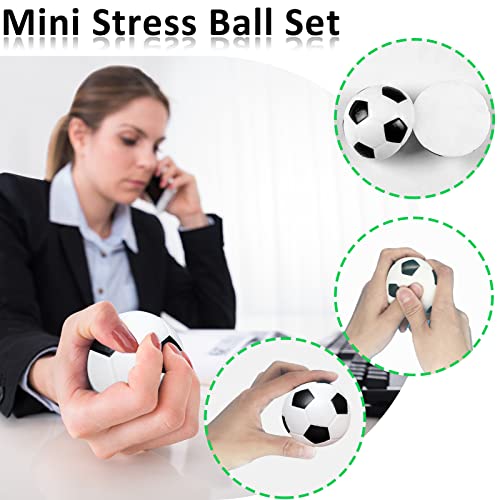Oleitodh Mini Soccer Stress Balls 96 Pcs 2 Inch Foam Sports Stress Ball Bulk for Kids Adults Small Soccer Party Favors Stress Anxiety Relief Relaxation Squeeze Ball for Party Decor School Carnival Reward - Image 5