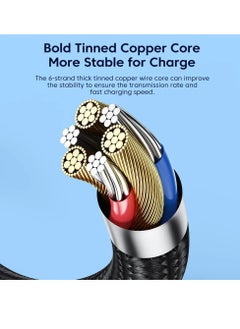 toocki USB C Charging Cable, 5A Current Fast Charging USB C To USB C Cable With 90 Degree Angle, Portable And Flexible Charging Data Cable Wire For For Most Of The Mobile Phones, (100W, 3m Black)  - Image 4