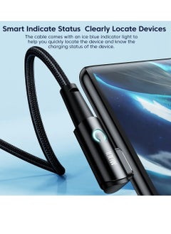 toocki USB C Charging Cable, 5A Current Fast Charging USB C To USB C Cable With 90 Degree Angle, Portable And Flexible Charging Data Cable Wire For For Most Of The Mobile Phones, (100W, 3m Black)  - Image 2