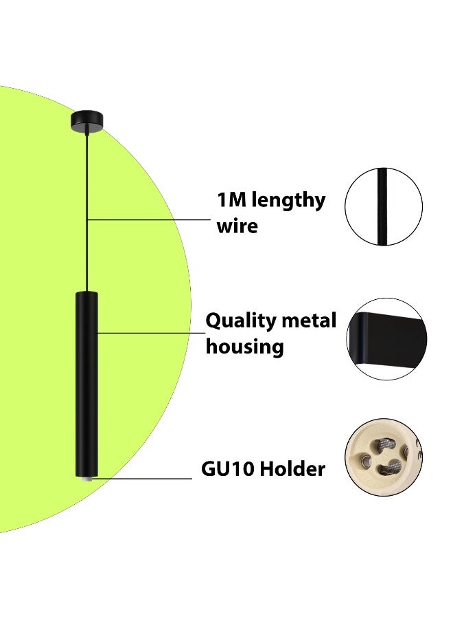 ALFRIDAY Minimal Cylindrical Pendant Light – GU10 Holder, 3-Color CCT Options, Modern Downlight - Image 5