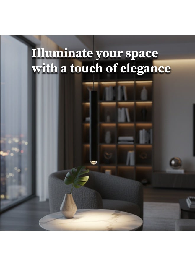 ALFRIDAY Minimal Cylindrical Pendant Light – GU10 Holder, 3-Color CCT Options, Modern Downlight - Image 4