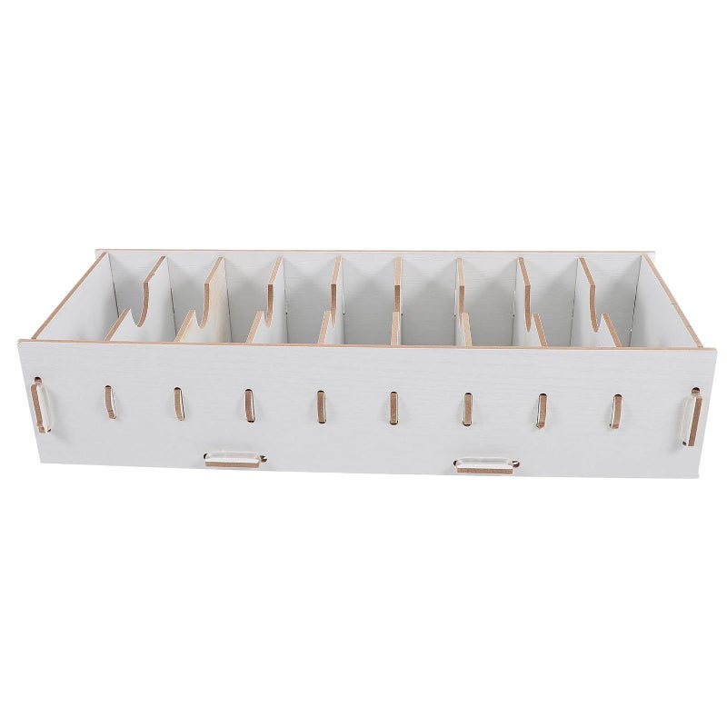 Wooden Business Card Holder Desk Organizer Single Compartment Badge Storage Box - Image 2