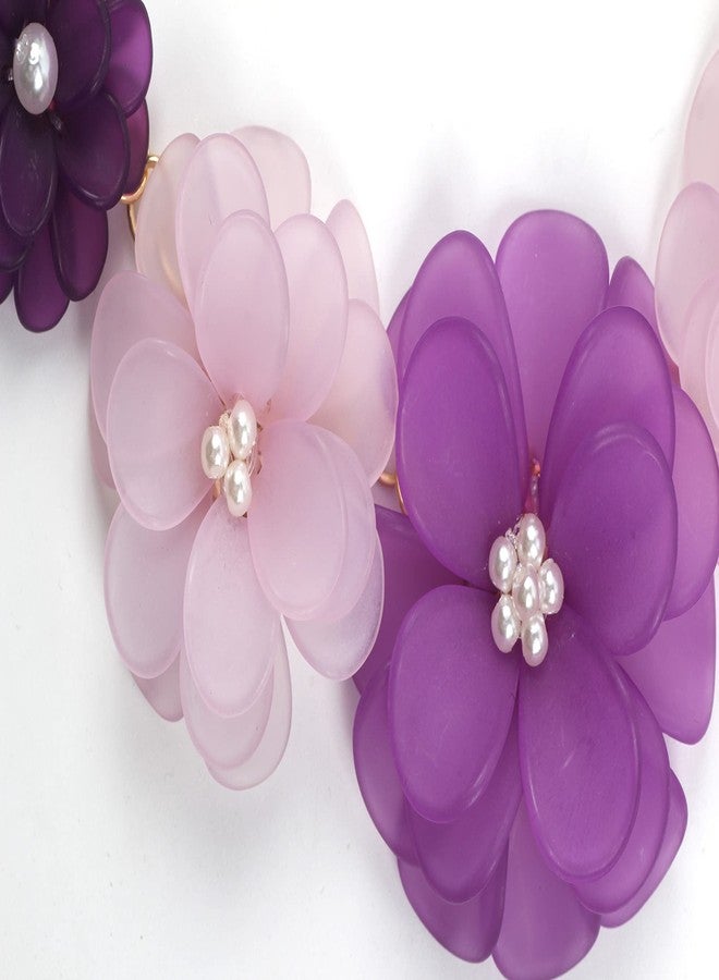 بوكار قلادة بوكار الزهرية، قلادات تشوكر صيفية مزينة بالزهور للنساء، مجوهرات نسائية مصنوعة يدوياً، هدية مثالية للحفلات (NK-10244-أرجواني) - Image 5