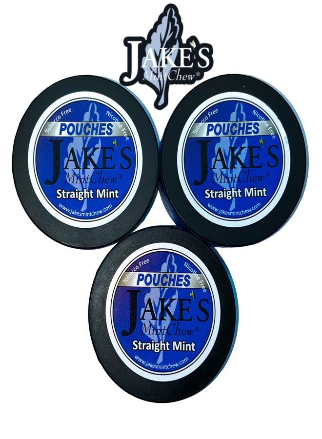Jake's Mint Chew - Straight Mint - 3 pack - POUCHES - Image 1
