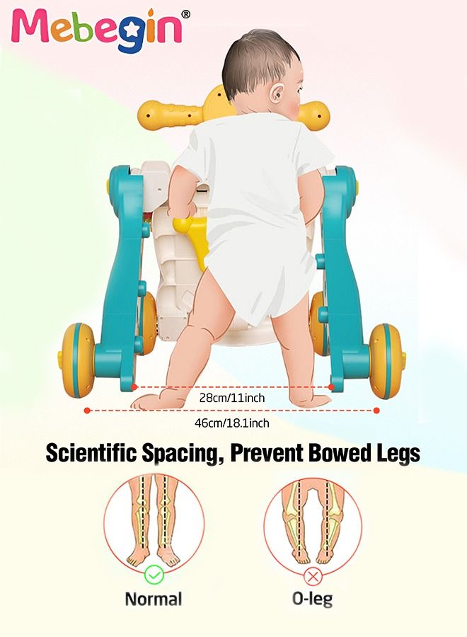 MEBEGIN 4-In-1 Sit-to-Stand Multi-Functional Baby Walker Turnable Stroller Scooter Trolley,Learning Walker for Baby Boys and Girls,Early Learning Push Toys Activity Center - Image 5
