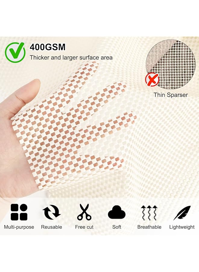 إيروريكس سجادة مضادة للانزلاق سميكة قابلة للقطع 80 × 200 سم متعددة الأغراض غير قابلة للانزلاق وسادة سجادة من البولي فينيل كلوريد للأدراج والسجاد والأرضيات الناعمة بطانة مضادة للانزلاق للاستخدام المنزلي - Image 2