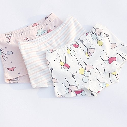 Closecret Kids Series Baby Underwear Little Girls' Cotton Boyshort Panties (Pack of 6), Style 2, 6-7 Years, Multicolor - Image 2
