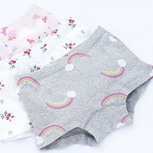 Closecret Kids Series Baby Underwear Little Girls' Cotton Boyshort Panties (Pack of 6), Style 2, 6-7 Years, Multicolor - Image 4