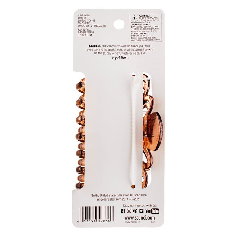 Scunci No Slip Crown Clip for Thick Hair 1 ea (Pack of 6) - Image 3