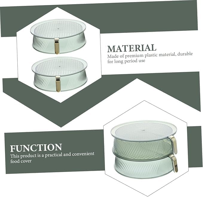 Luteti Luteti Handle Food Cover Food Coverage Dessert Platter Cover Fruits Serving Tray Food Cover for Kitchen Table Mesh Screen Food Tent Tray Handles Multifunction Pp Fruit Tray (3 Layers)  - Image 2