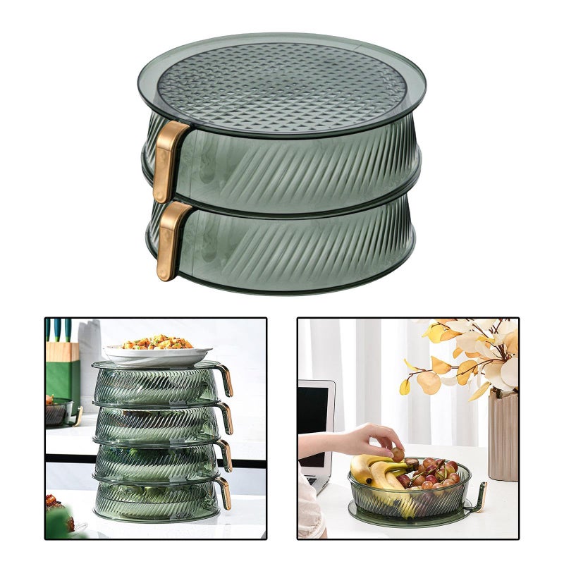 Luteti Luteti Handle Food Cover Food Coverage Dessert Platter Cover Fruits Serving Tray Food Cover for Kitchen Table Mesh Screen Food Tent Tray Handles Multifunction Pp Fruit Tray (3 Layers)  - Image 3