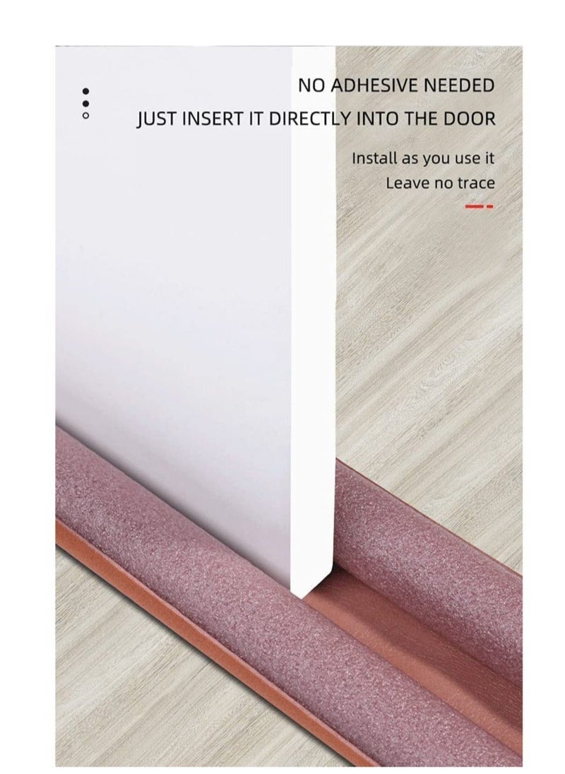 HuHa - Door Draft Stopper, 30'' to 38'' Under Door Draft Blocker Window Breeze Blocker, Noise Sound Light Smell Blocker for Doors and Windows (Brown) - Image 1