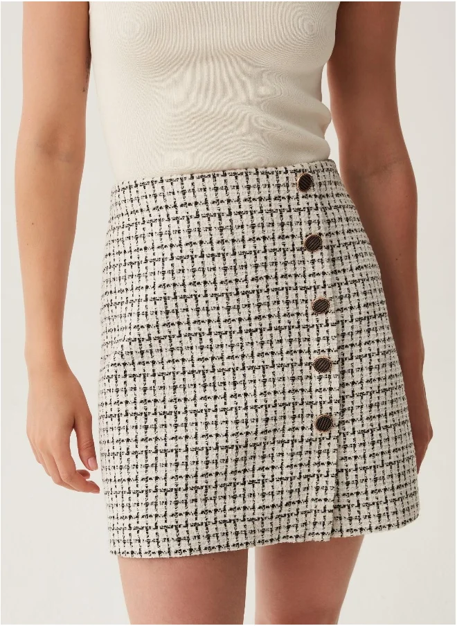Ovs Tweed miniskirt with buttons