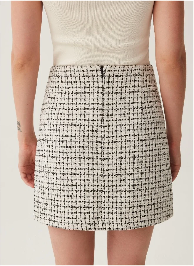 Ovs Tweed miniskirt with buttons