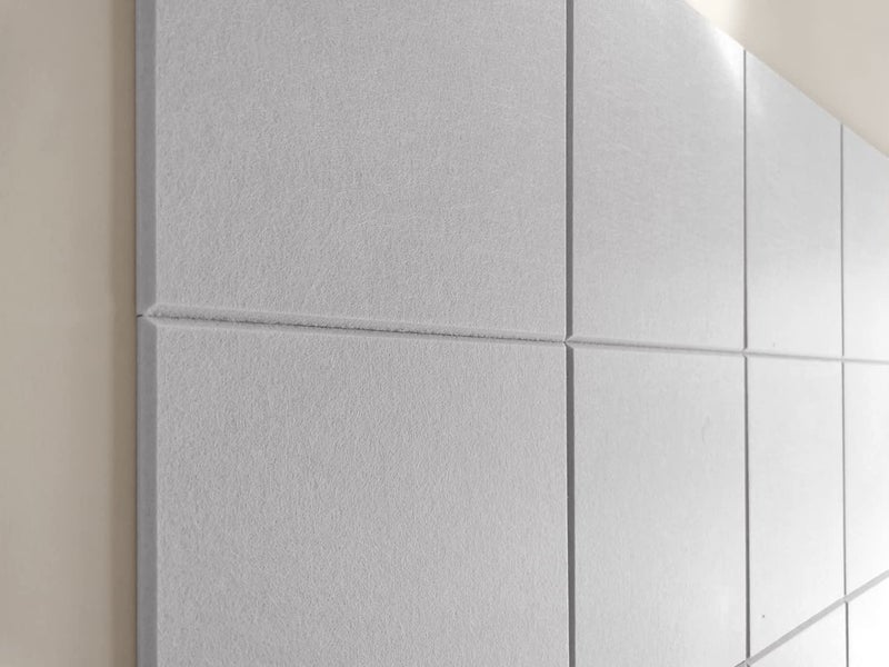 DECORITA Felt Wall Tiles | Large Cork Board Alternative | Aesthetic Felt Bulletin Board for Office, Home & Classroom | Large Cork Boards for Walls Pinboard (12-Pack) | Gray White - Image 4