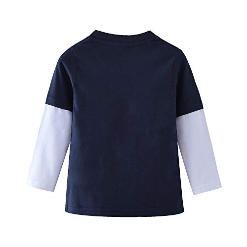 Warmbaby Fire Truck Shirts Boys Kids Long Sleeve T Shirt Navy Size 5 - Image 2