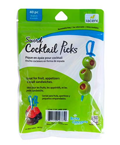 Jacent Multicolored Plastic Sword Appetizer Cocktail Picks, 40 Count per Pack, 1-Pack - Image 3
